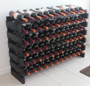 Display Gifts Stackable Modular Wobble free black 72 capacity free standing wine rack