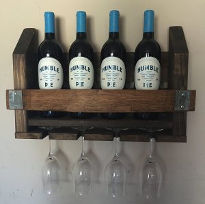 Wine barrel wall mounted wine rack