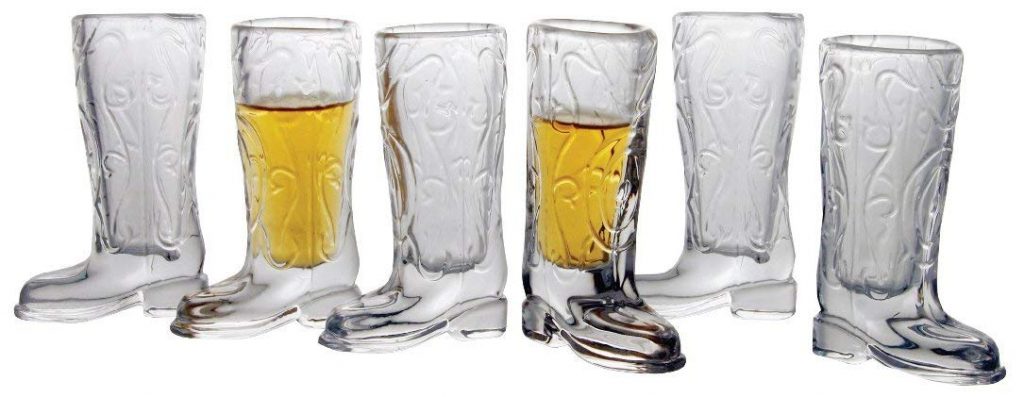Cool Shot Glasses for 2020 7 Circleware-Kickback-Glass-Shot-Glasses-Funny-Shaped-Cowboy-Boots